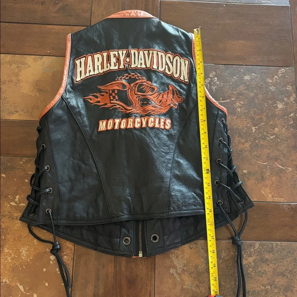 Harley Davidson Leather Racing Vest; RARE & FABULOUS!! - Picture 8 of 12
